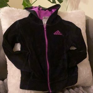 Girl’s Adidas velour zip hoodie jacket. Size 3T